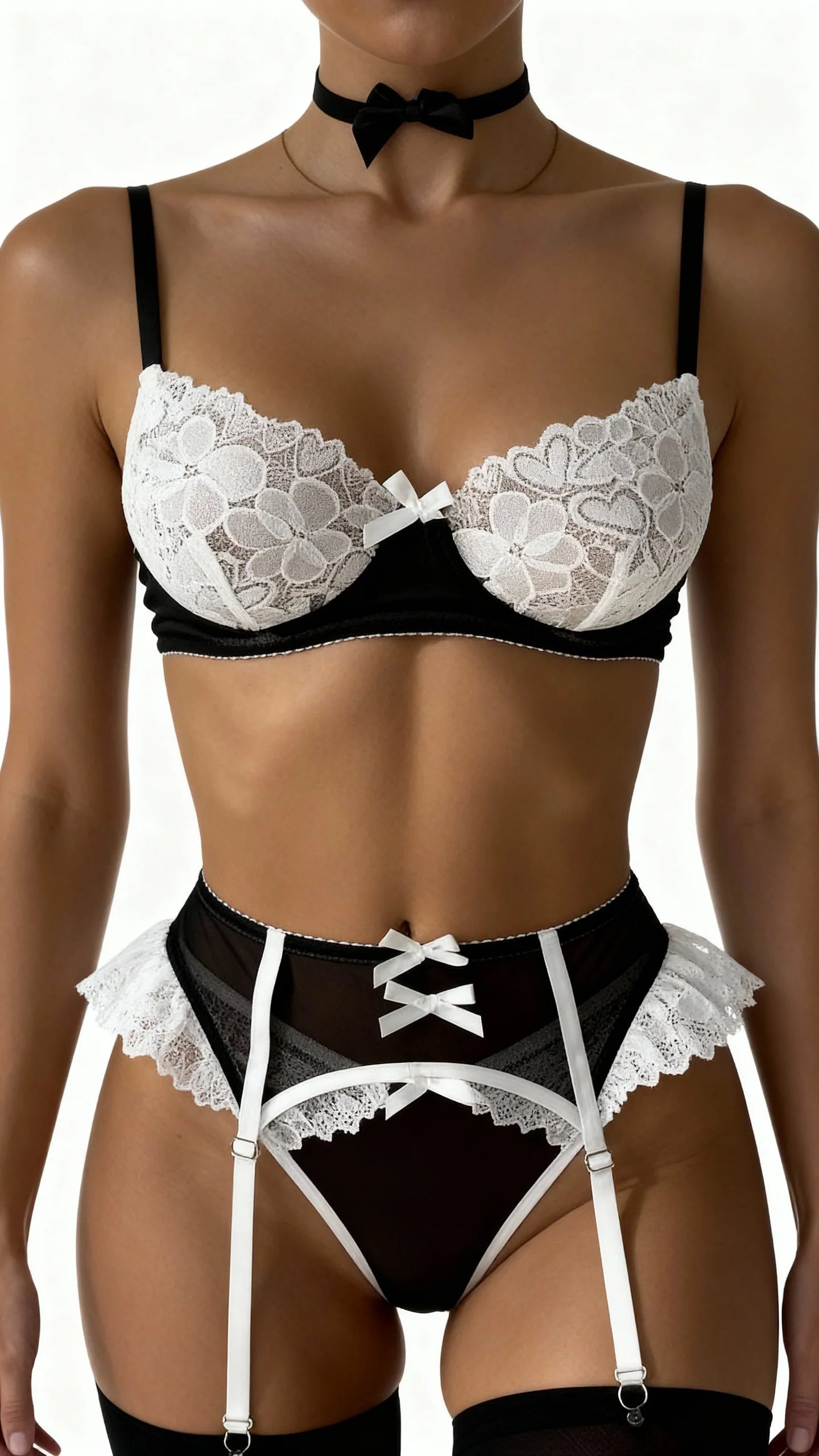 Sweet - Siyah Jartiyer Takımı