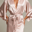 Lustre Series - Midnight Pink Satin Robe - Pink