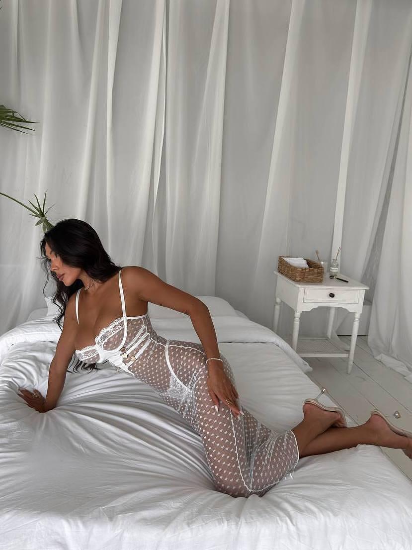 Noir - Beyaz Transparan Elbise